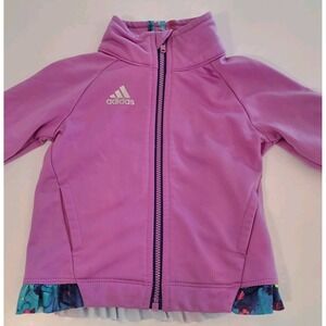Adidas‎ Baby Jacket 9 Months Pink Full Zip Ruffles